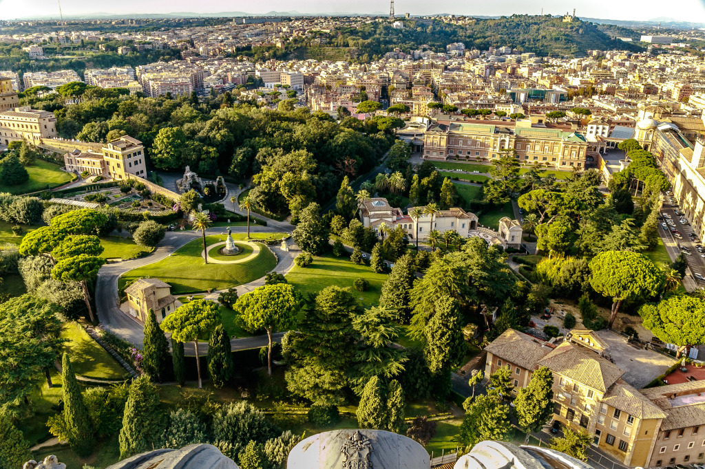 Vatican city - good sneak peak of the Pope's residence from Cupola